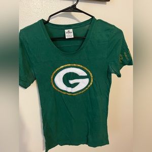 Women’s Green Bay Packers Bling T-Shirt. Size S